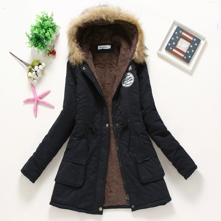 Drune | Modische Winterjacke mit Kunstfellbesatz