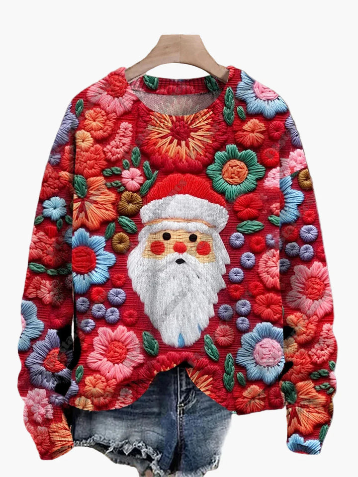 Drune | Weihnachtspullover mit festlichen 3D-Stickereien - Ideal für die Feiertage, Party & Winter