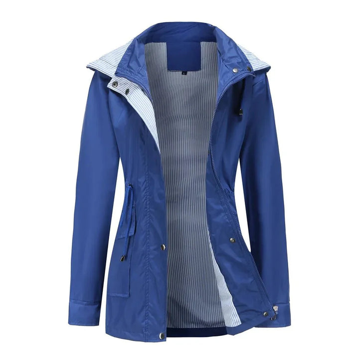 Drune | Kapuzenregenjacke - Leichter wasserdichter Shell mit Kordelzug-Taille - Windbreaker für Übergangswetter