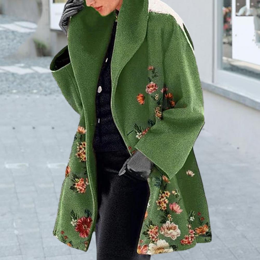 Drune | Lange Winter Bedruckter Mantel - Warme