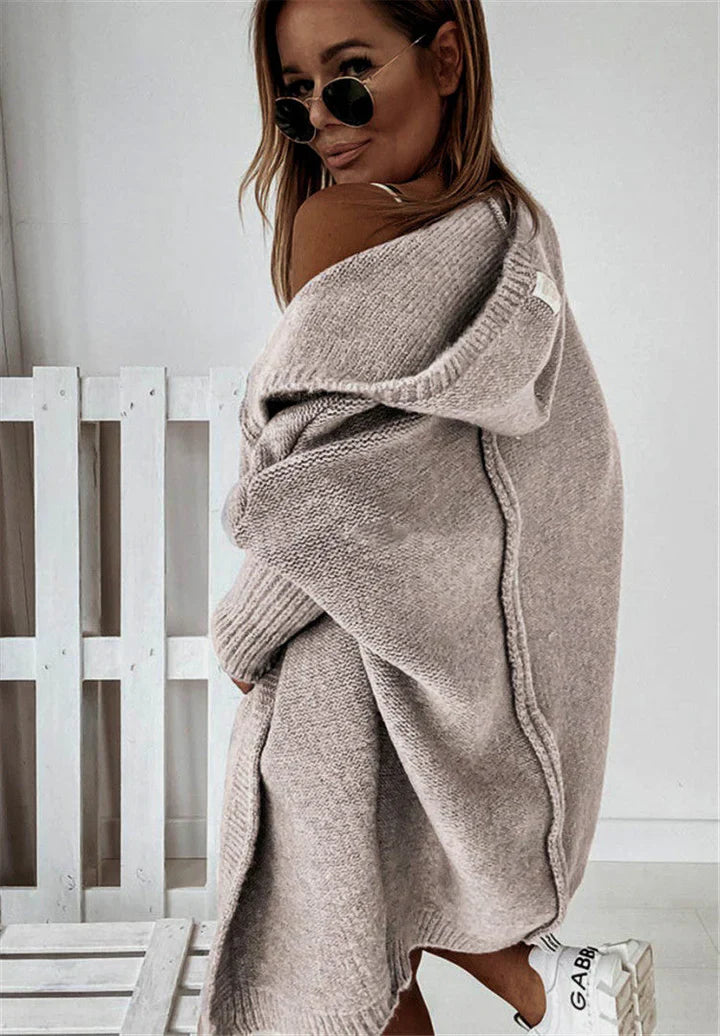 Drune | Superweiche Gestrickte Strickjacke Mit Taschen Und Kapuze Für Damen