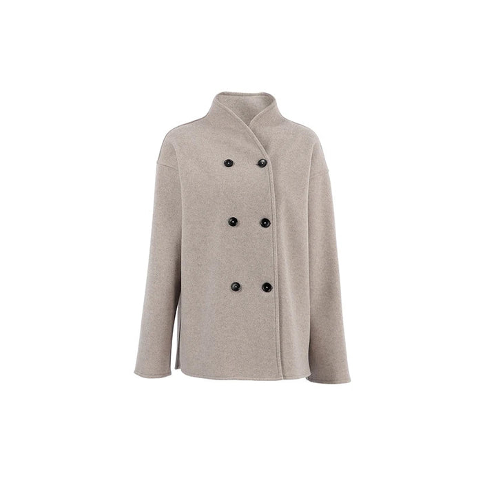 Drune | Double-breasted peacoat with high collar