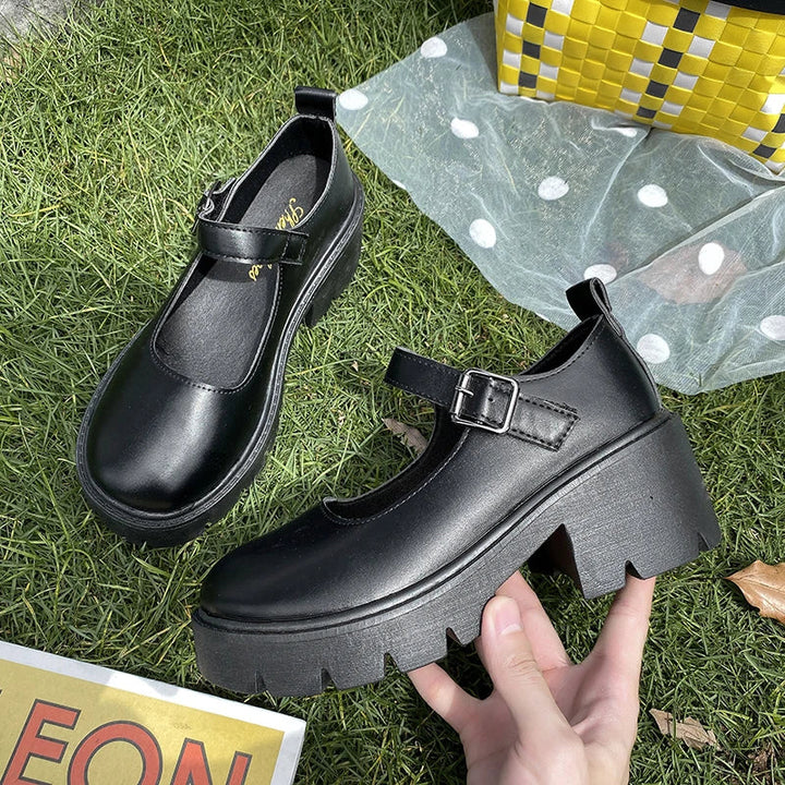 Drune | Schuhe Frauen Schuhe Mary Janes Plattform Lolita Schuhe mit Absatz Pumps Frauen Japanischer Stil Vintage Mädchen High Heels Schuhe für Frauen