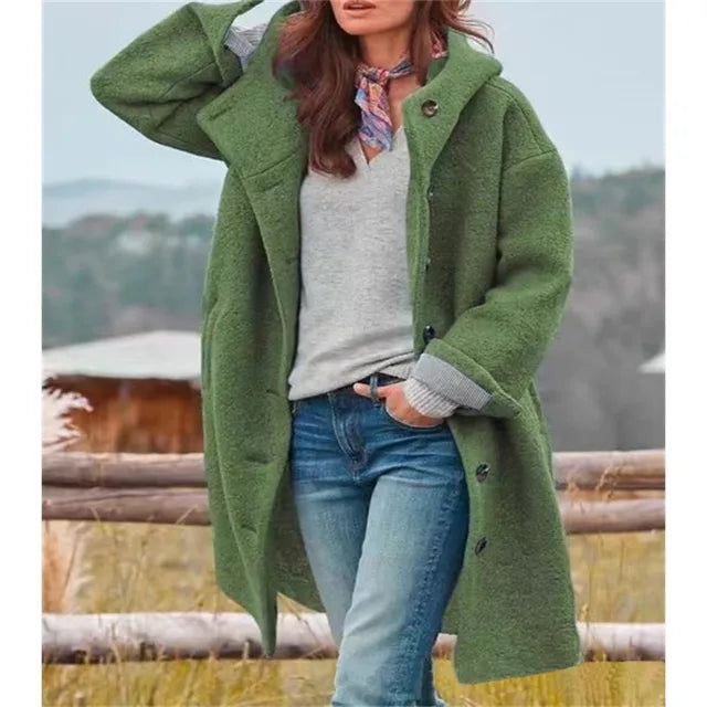 Drune | Übergrobe Bouclé-Jacke mit Knopfverschluss