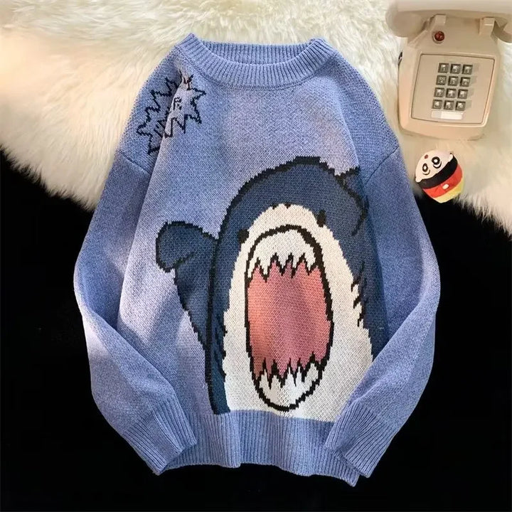 Drune | Winterpullover mit Cartoon-Hai-Design für Paare