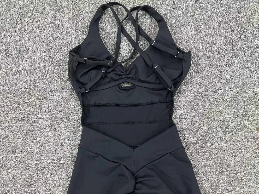 Drune | Sportlicher Jumpsuit Frauen Sportbekleidung Push-Up Gym Set Frauen Fitness Overall Lycra Sport Outfit für Frauen Sportbekleidung Yoga Kleidung Pink