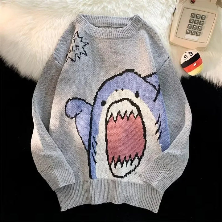 Drune | Winterpullover mit Cartoon-Hai-Design für Paare