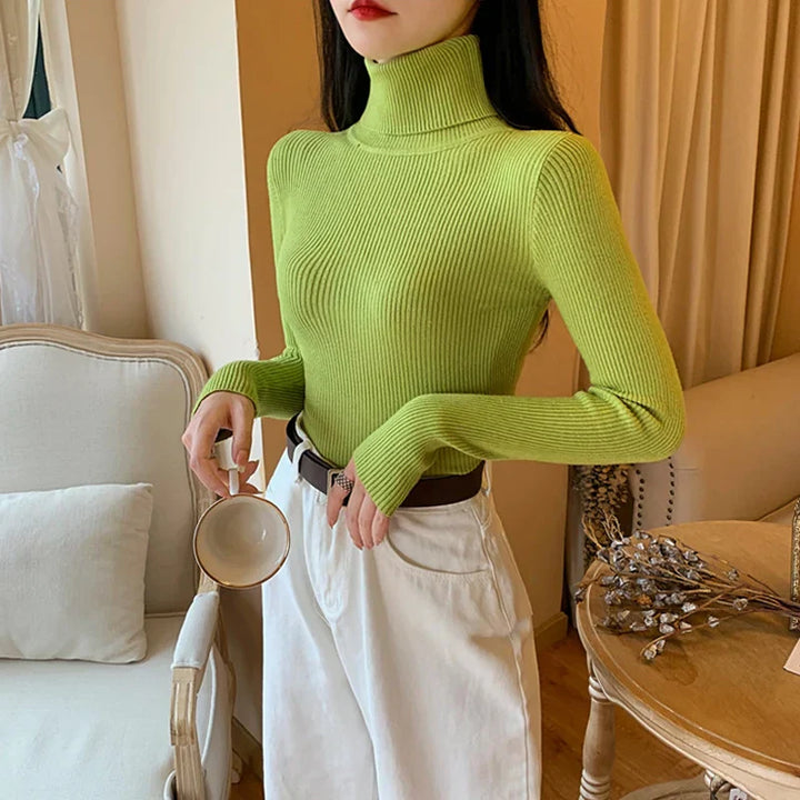 Drune - Damen-Ripp-Turtleneck für elegante Raffinesse