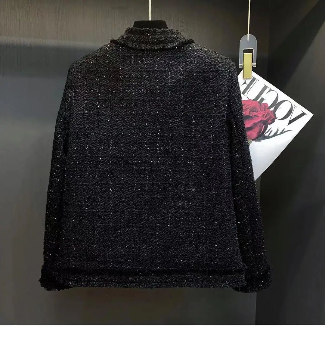 Drune | Schwarzer Tweed Blazer Herbst Winter