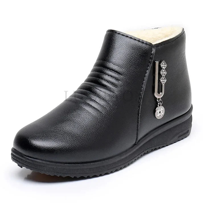 Drune | Stilvolle Winter Schwarz Schicke Orthopädische Knöchelboots Für Frauen