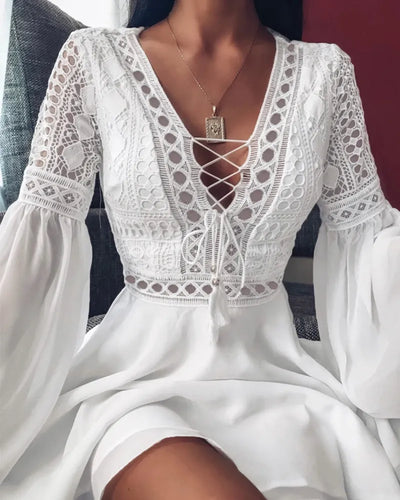Drune | Langarmkleid Mit Stickerei Und Spitze
