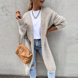 Drune | Casual Lang Gestrickte Jacke für Damen