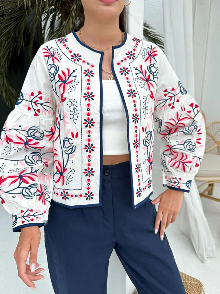 Drune | Floral Print Ethnischer Stil Eleganter Cardigan