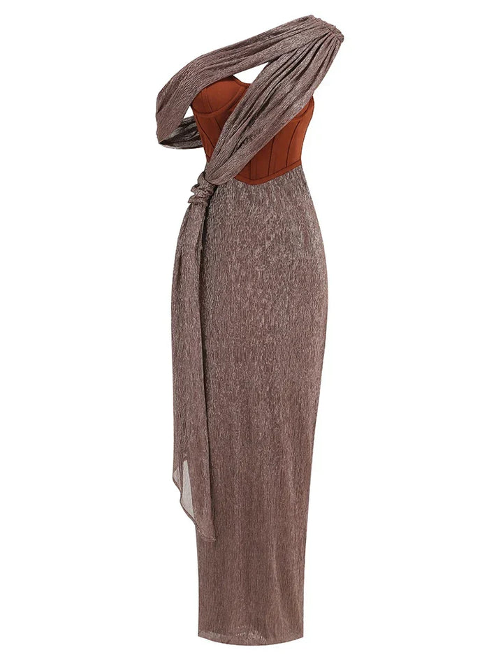 Drune | Glitzer Rückenfrei Abend Maxi Kleid