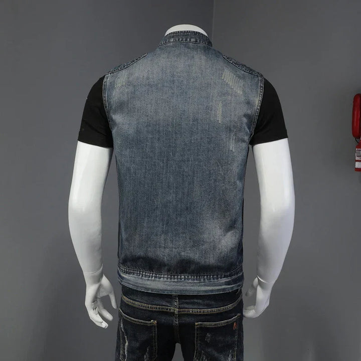 Drune | Retro Herren Distressed Jeansjacke