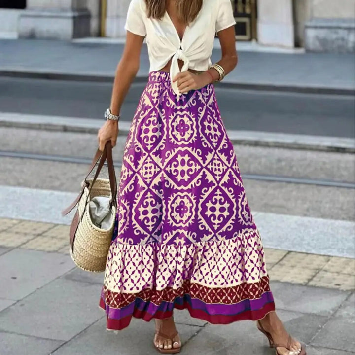 Drune | Boho-Print-Maxi-Rock für Damen