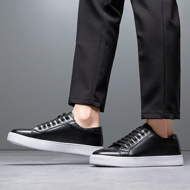 Herren Sneaker Leder Elegant Bequem