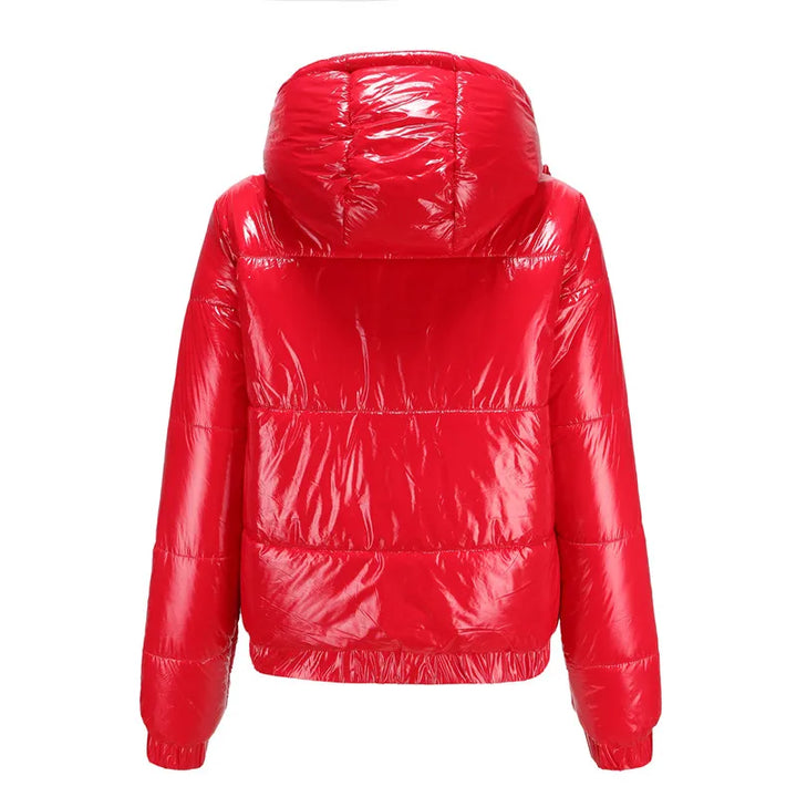 Drune | Metallische Winterjacke mit Kapuze für Frauen