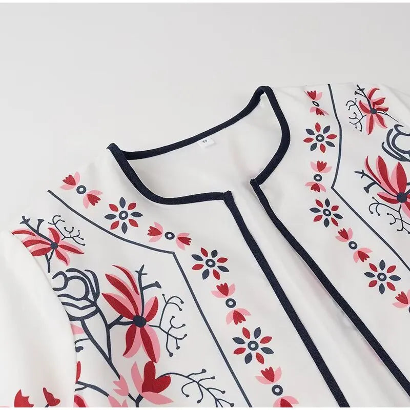 Drune | Floral Print Ethnischer Stil Eleganter Cardigan