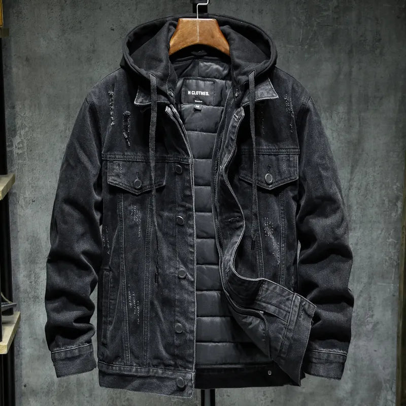 Drune | Jeansjacke mit moderner Kapuze - Elrick