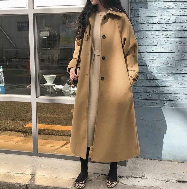 Drune | Elegante lange Wintertrenchcoat für Damen