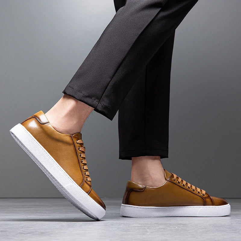 Herren Sneaker Leder Elegant Bequem