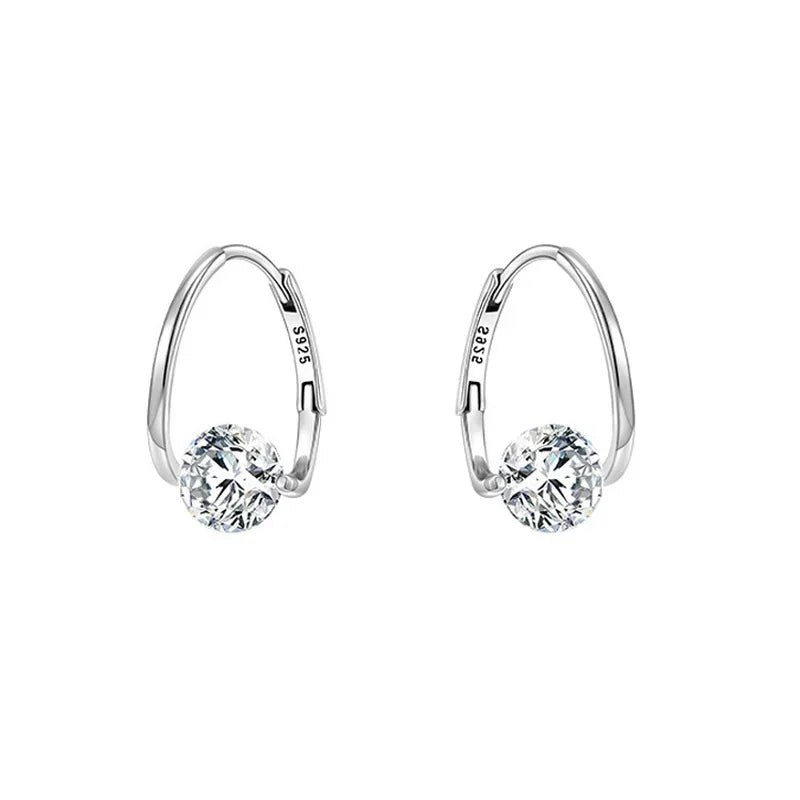 Drune | Sterling Silber Geometrische Zirkon Ohrringe