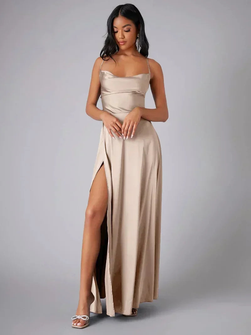 Drune | Elegantes Maxikleid Aus Satin