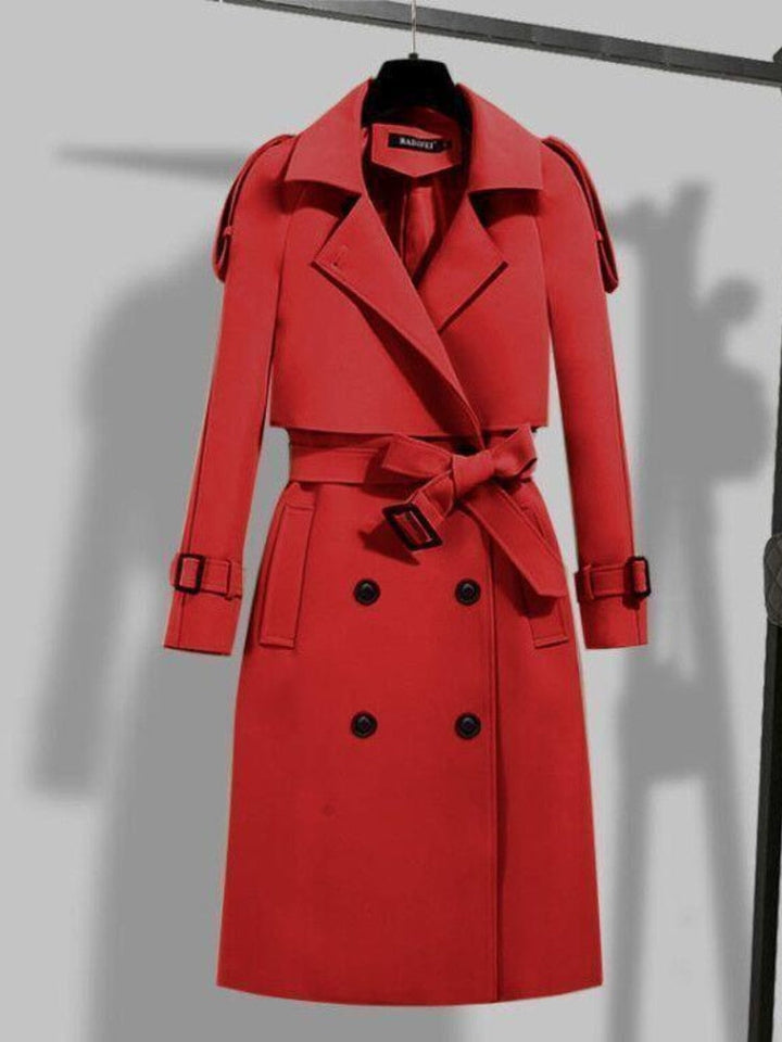 Drune | Eleganter langer Trenchcoat - Doppelt gefüttert & mit Gürtel