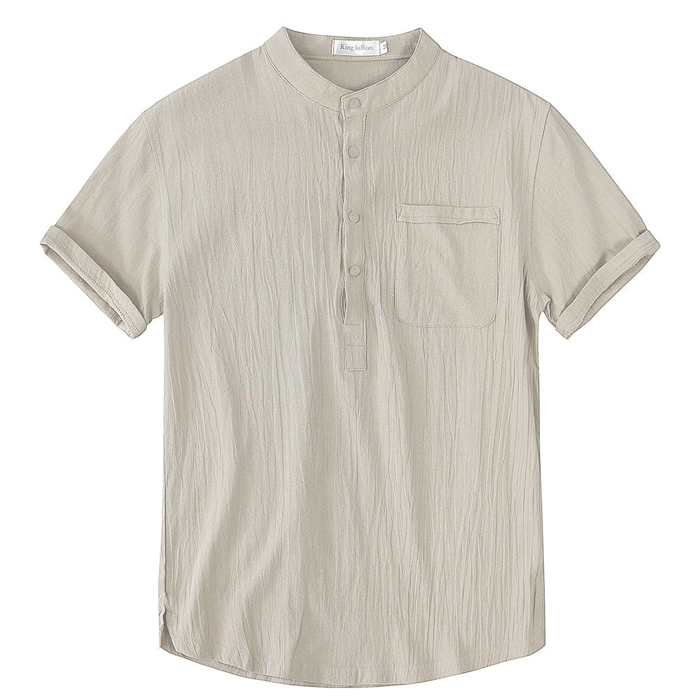 Drune | Herren Kurzarm T-shirt Aus Leinen Baumwolle Atmungsaktiv