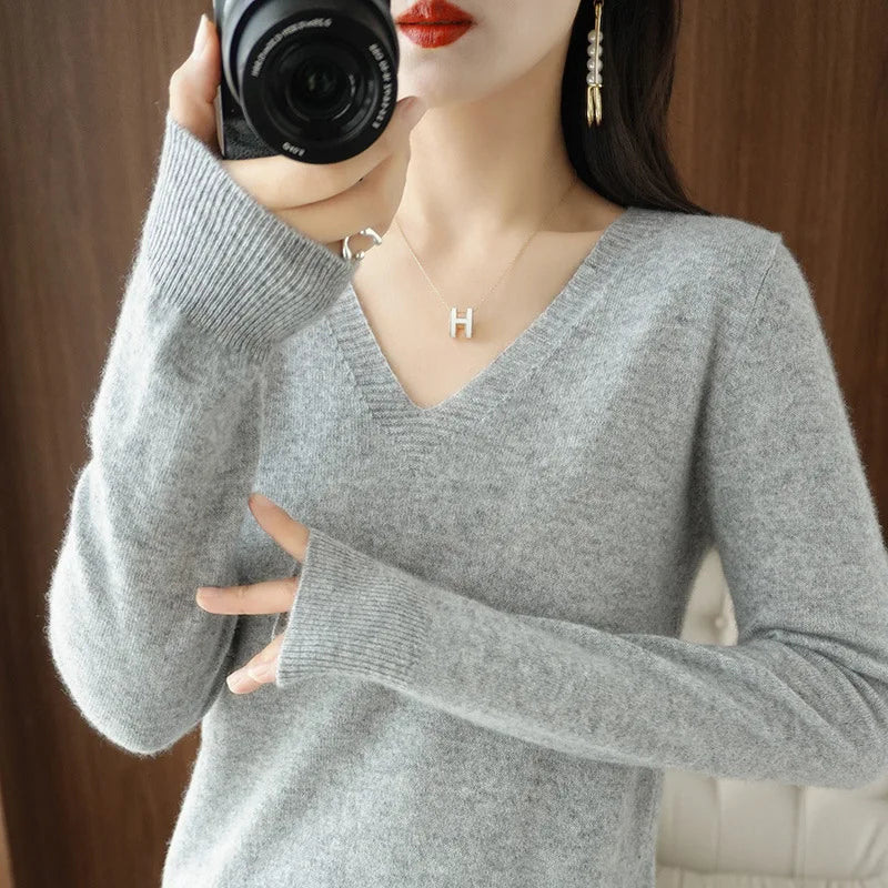 Drune | Pullover - Bequemer V-Ausschnitt Pullover