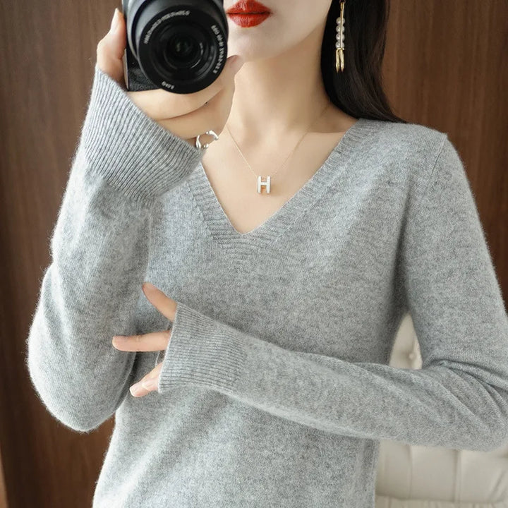 Drune | Pullover - Bequemer V-Ausschnitt Pullover