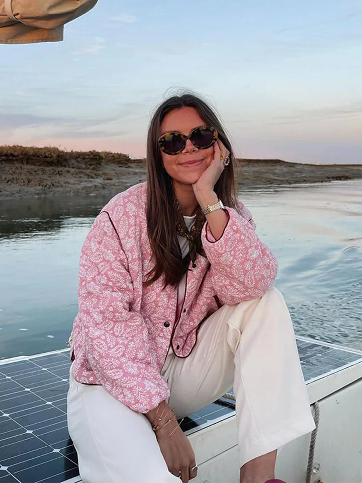Drune | Rosa Sommerjacke Mit Print
