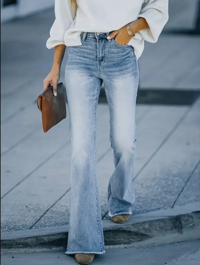 Drune | Damen Jeans, Neue High-Waist Schlankmachende Mikro Flared Jeans Damen Trend