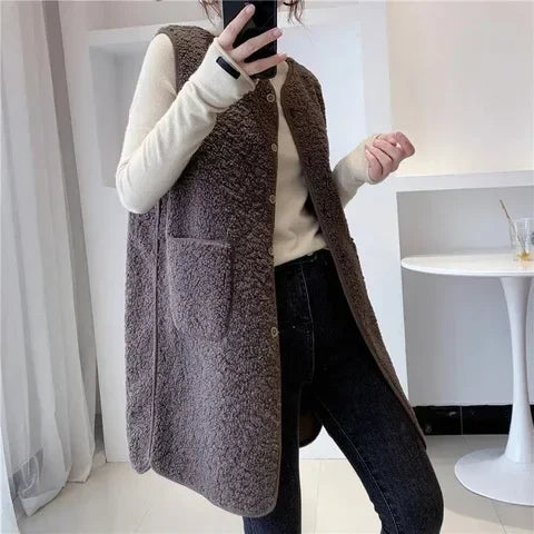 Drune | Eleganter Wollweste mit Taschen Polyester/wolle Minimalistisch, Bequem
