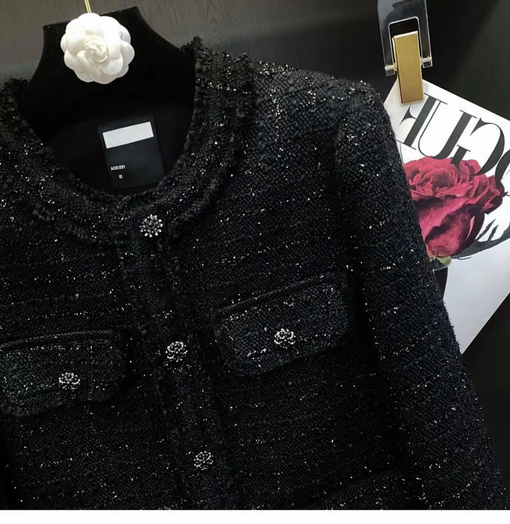 Drune | Schwarzer Tweed Blazer Herbst Winter