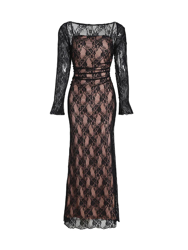 Drune | Lange Spitzen Maxi Festkleid Im Set Klodina