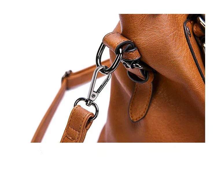 Drune | Vintage Große Kapazität Handtasche Aus Weichem Material mit Schulterriemen