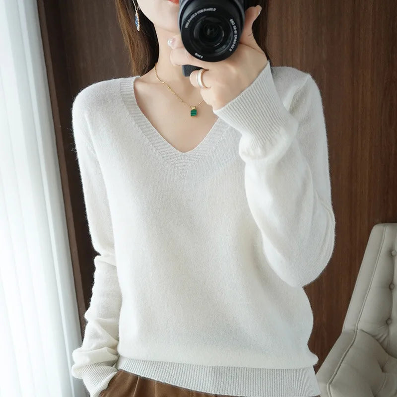 Drune | Pullover - Bequemer V-Ausschnitt Pullover