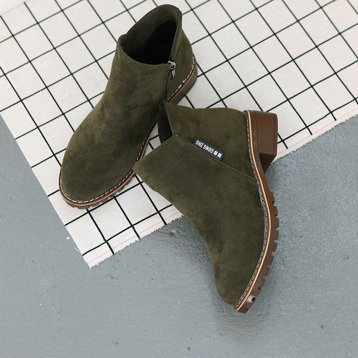 Drune | Wildlederstiefelette mit Rutschfester Sohle und Seitlichem Reissverschluss
