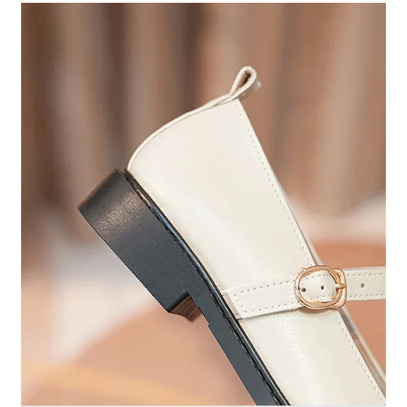 Drune | Frühling und Herbst Damen Leder Schuhe Frauen Lässige Schuhe Mode Flache Loafers Britischer Stil Büro und Bankett