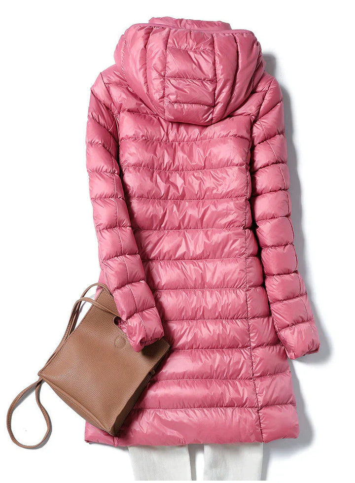 Drune | Damen Pufferjacke - wattierte Winterjacke mit Kapuze und Reißverschluss