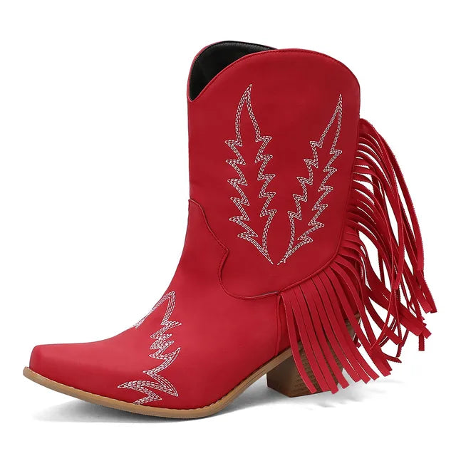 Drune | Cowboy Stiefeletten mit Fransenquaste