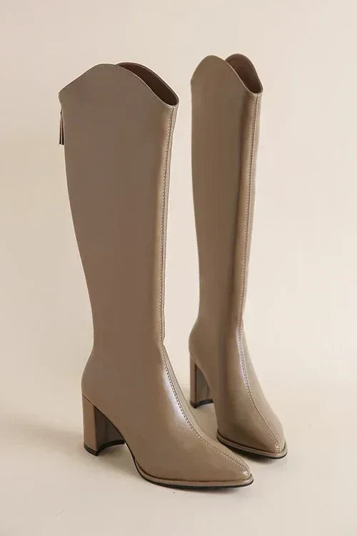 Drune | Winter Stiefel Damen aus Leder Kniehoch mit Gummisohle
