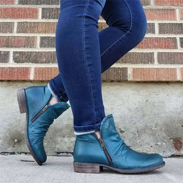Drune - Damen Reißverschluss Stiefeletten