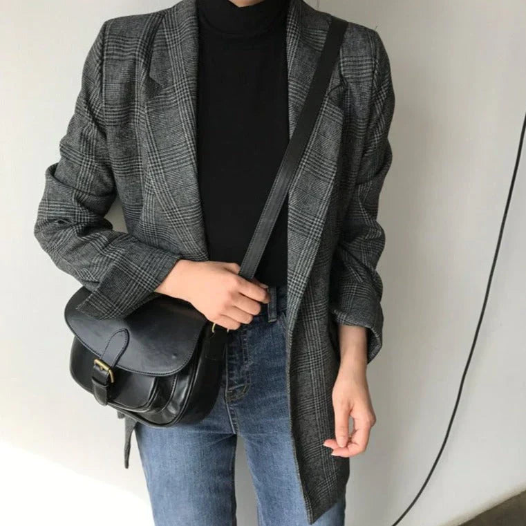 Drune | blazer mit karierter jacke