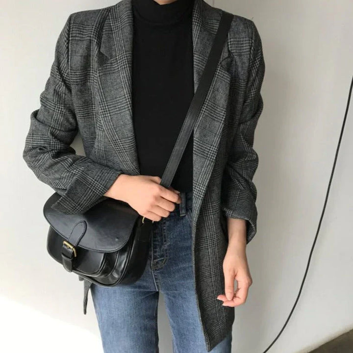 Drune | blazer mit karierter jacke