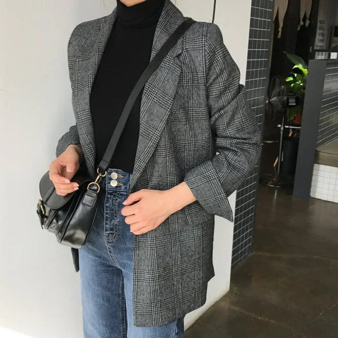 Drune | blazer mit karierter jacke