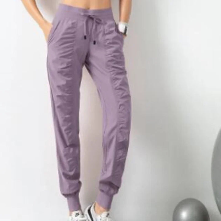 Drune | Stoff Schnürsenkel Lauf Sport Joggers Frauen Schnell Trocknend Athletic Fitness Trainings Sweatpants mit Zwei Taschen Bewegung Hosen