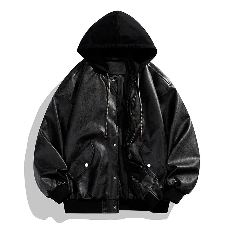 Drune | Drystan Kunstleder Kapuzenjacke